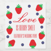 ラブ イズ ベリー スウィート フルーツ ブライダル シャワー ワインラベル (シングルラベル)
