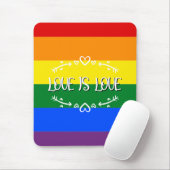 ラブ+イズ+ラブ 虹色 LGBTQ Pride マウスパッド (マウス)