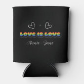 ラブ+イズ+ラブ 虹 LGBTQ 缶クーラー (正面)