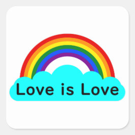 ラブ+イズ+ラブ - LGBT レインボー スクエアステッカー スクエアシール