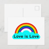 ラブ+イズ+ラブ - LGBT レインボー ポストカード (正面/裏面)