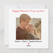 ラブ イズ ワン フォト カップル バレンタイン デー シーズンカード (裏面)