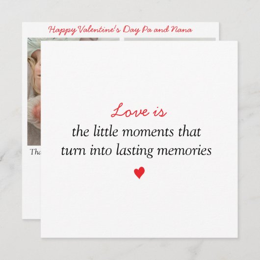 ラブ イズ...|2枚の写真のバレンタインデーカード シーズンカード (正面/裏面)