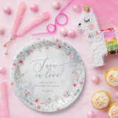 ラブ・イン・ウィンター・スノー エレガント ブライダルシャワー ペーパープレート (パーティー)