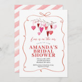 ラブ イン ザ エア バレンタイン ブライダル シャワー ワイムシカル 招待状 (正面/裏面)