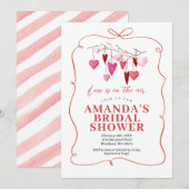 ラブ イン ザ エア バレンタイン ブライダル シャワー ワンシカル 招待状 (正面/裏面)