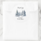 ラブ・イン・ザ・スノー 冬の松林 ブライダル サンキュ― ラウンドシール (バッグ)