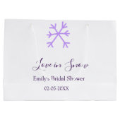 ラブ・イン・スノー ブライダルシャワー パープル スノーフレーク ステッカー ラージペーパーバッグ (裏面)