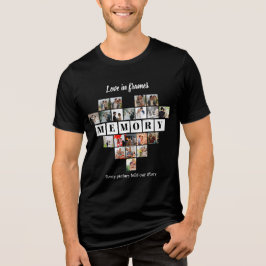 ラブ・イン・フレーム ハート形20枚フォトコラージュ ロマンティック トライブレンドTシャツ