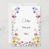 ラブ・イン・ブルームの花束 ウェディングシャワーの野生の花 招待状 (裏面)