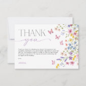 ラブ・イン・ブルーム バタフライ ブライダルシャワー サンキューカード (正面)
