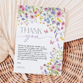 ラブ・イン・ブルーム バタフライ ブライダルシャワー サンキューカード