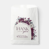 ラブ イン ブルーム バーガンディ & クリーム フラワーブライダルシャワー フェイバーバッグ (正面)