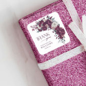 ラブ・イン・ブルーム フラワーズ バーガンディー クリーム ブライダルシャワー スクエアシール