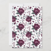 ラブ・イン・ブルーム・フラワーズ バーガンディ・クリーム ブライダルシャワー サンキューカード (裏面)