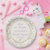 ラブ イン ブルーム フラワーブライダルシャワー ペーパープレート (パーティー)