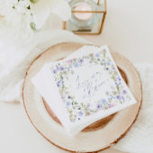 ラブ・イン・ブルーム・フローラルパープルグリーン・ブライダルショー スタンダードカクテルナプキン