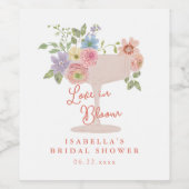 ラブ・イン・ブルーム フローラル ガーデン ブライダル シャワー ワインラベル (シングルラベル)