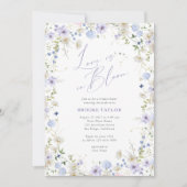 ラブ・イン・ブルーム フローラル パープル グリーン ブライダル ショー 招待状 (正面)