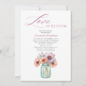 ラブ・イン・ブルーム フローラル メイソンジャー ブライダルシャワー 招待状 (正面)
