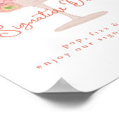 ラブ・イン・ブルーム ブライダルシャワーのためのシグネチャードリンク看板 ポスター (角)