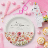 ラブ・イン・ブルーム ブライダルシャワーの紙皿 ペーパープレート (パーティー)
