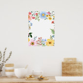 ラブ・イン・ブルーム ワイルドフラワー・ブライダルシャワー ウェルカム ポスター (キッチン)