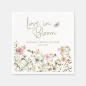 ラブ・イン・ブルーム・ワイルドフラワー・ブライダルシャワー スタンダードカクテルナプキン (正面)
