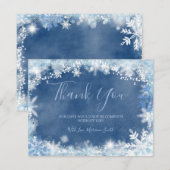 ラブ・イン・ホワイト・ブルー・スノー　ウェディングシャワー サンキューカード (正面/裏面)