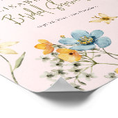 ラブ・イン・開花フローラブライダルシャワー歓迎サイン ポスター (角)