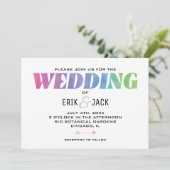 ラブ ウィンズ ウォーターカラー レインボー ウェディング 招待状 (スタンド正面)