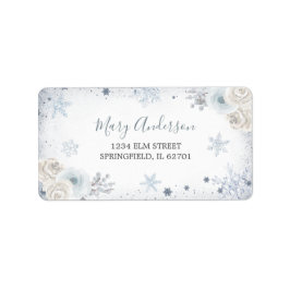 ラブ・ウィンター・スノー・スノーフレーク・シャワー住所 ラベル