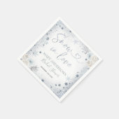 ラブ・ウィンター・スノー・スノーフレーク・ブライダル・シャワー・ペーパー スタンダードカクテルナプキン (角)