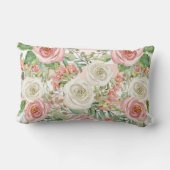 ラブ ウェディング パーソナライズド ネームズ ウォーターカラー フローラル ランバークッション (裏面)