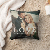 『ラブ·ウォイプラーズ·モダンオール·ブラシ台本カップル写真』 クッション (ブランケット)