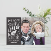 ラブ&ウォームツリーホリデーフォトカード-編集可能な色 シーズンカード (スタンド正面)