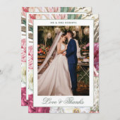 ラブ&ウォー感謝していターカラーボホフローラ結婚ズ サンキューカード (正面/裏面)