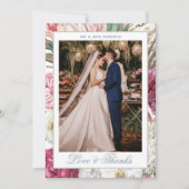 ラブ&ウォー感謝していターカラーボホフローラ結婚ズ サンキューカード (正面)