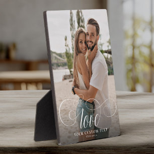 ラブ エレガント カリグラフィー カップル フォト ウェディング フォトプラーク