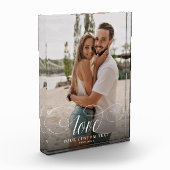 ラブ エレガント カリグラフィー シンプル カップル ウェディング フォトブロック (左)