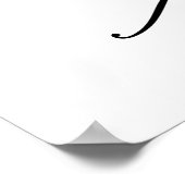 ラブ エレガント ブラック スクリプト ウェディング フォト ポスター (角)