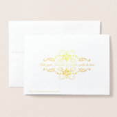 ラブ&エレガン感謝していトな結婚式ありがとう写真 箔カード (裏面封筒付き)