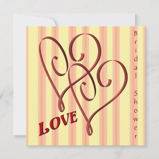 ラブ エンターワイン ハーツ ブライダル シャワー 招待状 (正面)