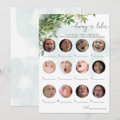 ラブ・オア・レイバー グリーンベイビーシャワーゲーム 招待状 (正面/裏面)