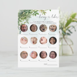 ラブ・オア・レイバー グリーンベイビーシャワーゲーム 招待状