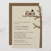 ラブ オウルズ ウェディング シャワー/リハーサル ディナー 招待状 (正面/裏面)