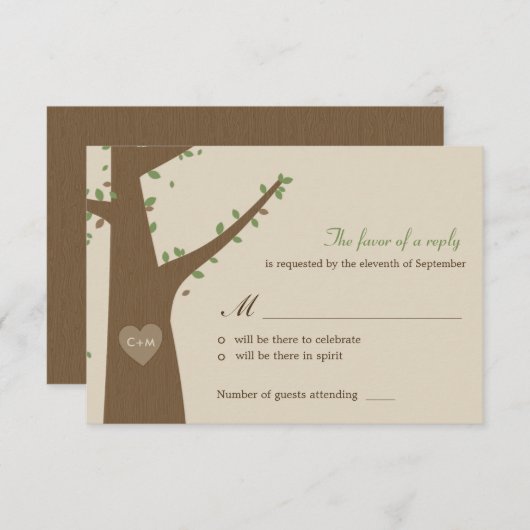 ラブ オウルズ ウェディング 返信カード / 出席確認カード (正面/裏面)