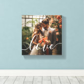 「ラブ」オーダーメイド カップル写真 キャンバスプリント (インサイチュ (ウッドフロア))