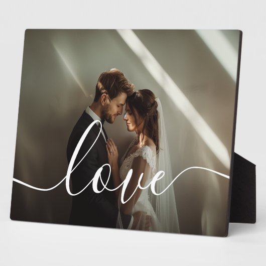 「ラブ」オーダーメイド カップル写真 フォトプラーク (側面)