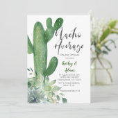 ラブ カップルシャワー 現代的なカクタス タコ 招待状 (スタンド正面)